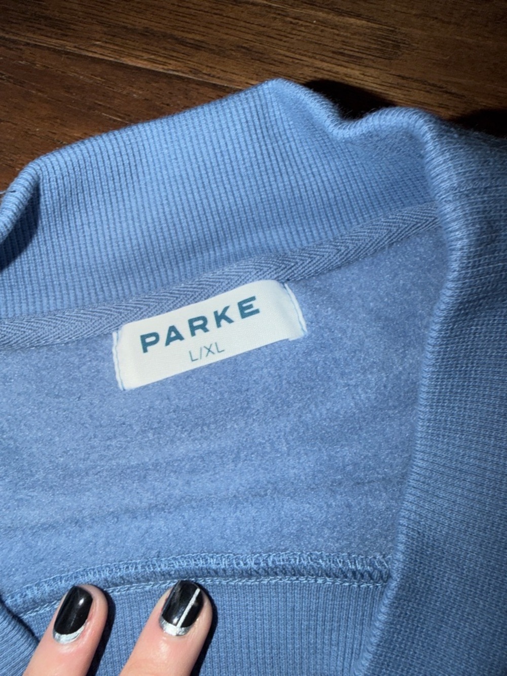 Parke Light Blue Sweatshirt with denim Logo - Picture 3 of 4